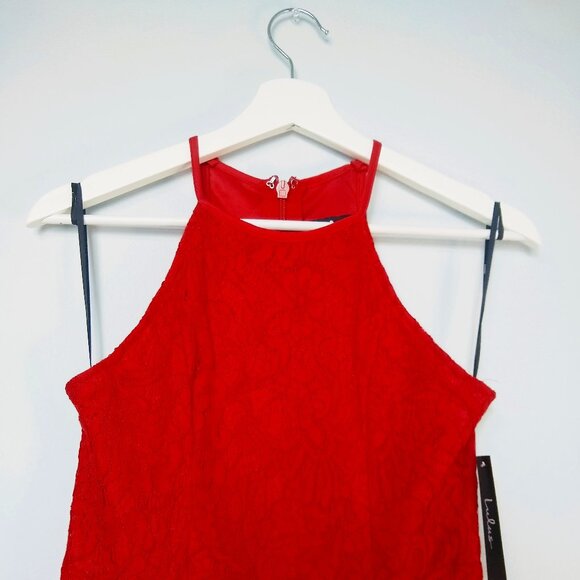 LULUS ENDLESSLY INFATUATED RED LACE MIDI DRESS - Picture 4 of 14
